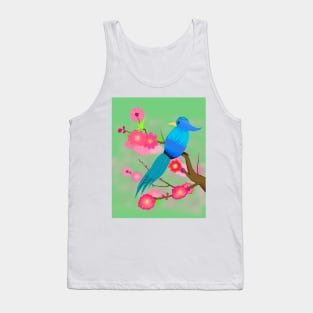 Peach Blossoms Paradise in Green Background Tank Top